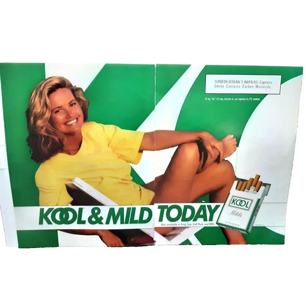 1987 Kool Mild Cigarettes Woman Original Print Ad Vintage 80s